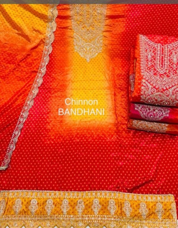 Chinnon Bandhani Unstiched Suit