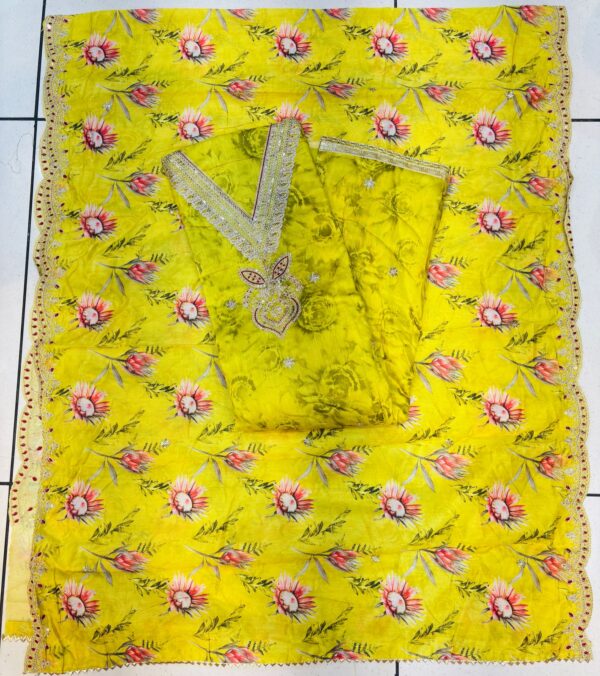 Modal Chanderi Fancy Unstiched Suit