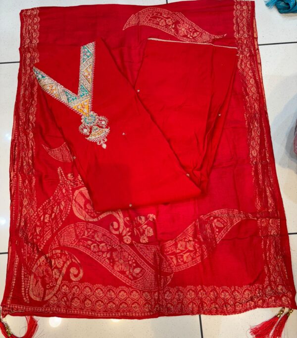 Modal Chanderi Premium Unstiched Suit - Image 4